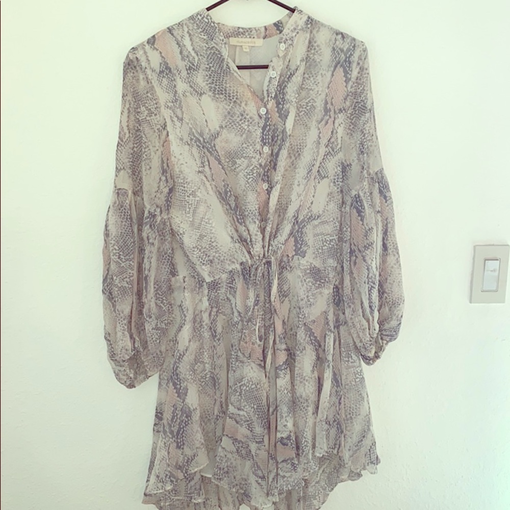 Snakeskin three quarter length dress